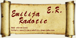 Emilija Radotić vizit kartica